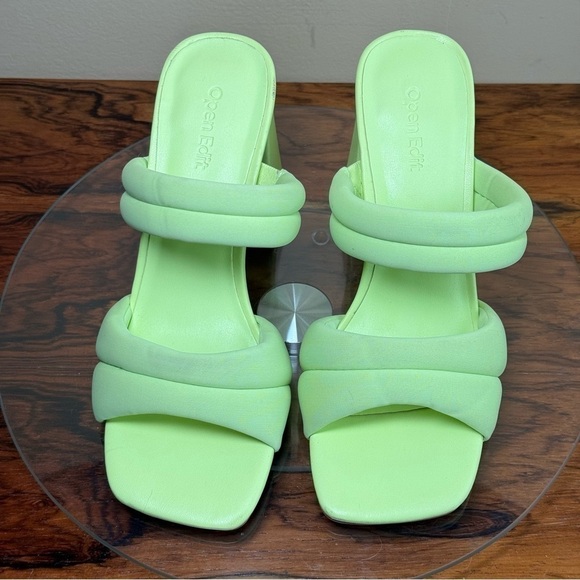 Open Edit Stella Sandal in Neon Green - Picture 3 of 16